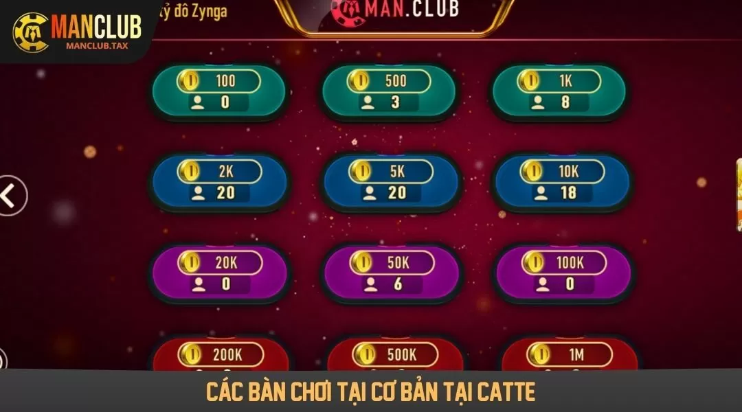 Các vòng chơi tại cơ bản tại Catte